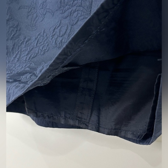 Zara Basic Jacquard Paisley Mini Skirt Navy Blue XS Chic Preppy Academia Coastal - Picture 5 of 8